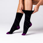Lade das Bild in den Galerie-Viewer, 3 Paar Damen-Baumwollsocken - Enchantment Black