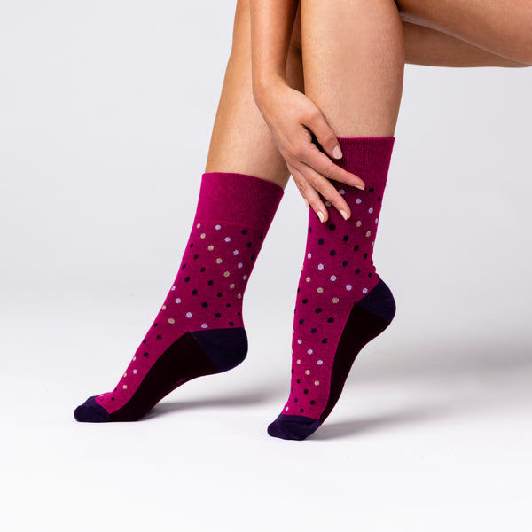 3 Pairs Ladies Cotton Socks - Neutral/Pink