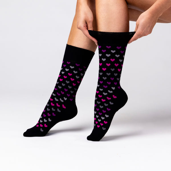 3 Pairs Ladies Bamboo Socks - Black/Berry