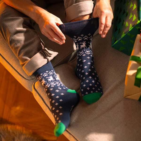 3 Paar Fun Feet Weihnachtssocken für Herren – Fairisle