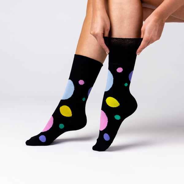 3 Pairs Ladies Colourburst Cotton Socks - Pastel Shower