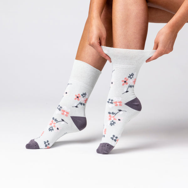 3 Paar Damen Baumwollsocken - Englische Rose