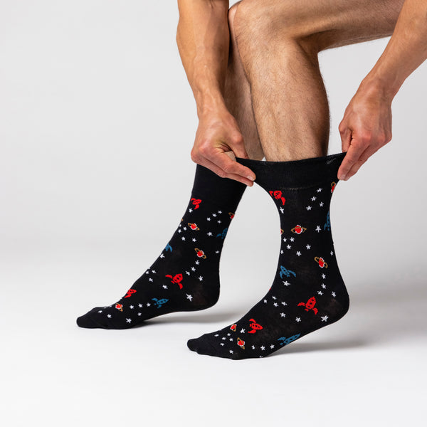 3 Pairs Men's Cotton Socks - Astronomy