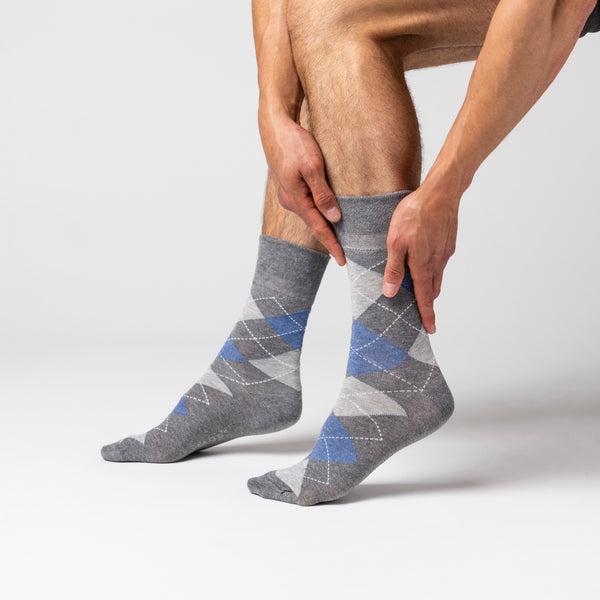 3 Pairs Men's Bigfoot Cotton Socks - Denim/Grey