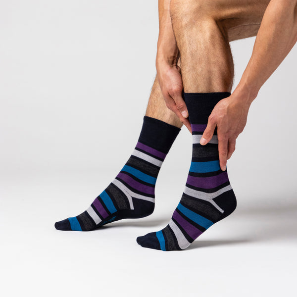 3 Pairs Men's Bamboo Socks - Mirage Stripe