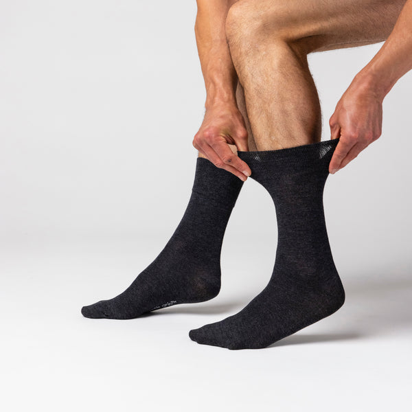 3 Pairs Men's Bamboo Socks - Black/Charcoal/Navy
