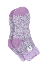 Load image into Gallery viewer, Ladies Original Sleep Socks with Feather Top - Lilac & Grey