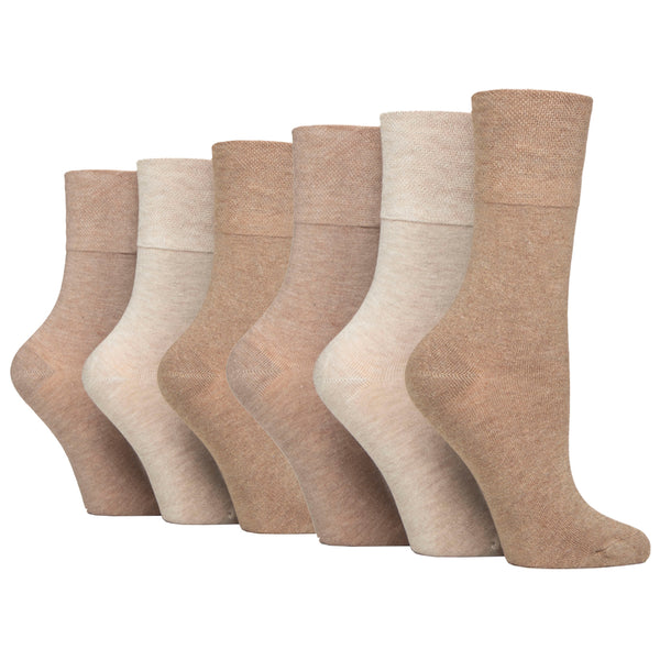 6 Paar Damen-Diabetikersocken aus Bambus – Naturmix
