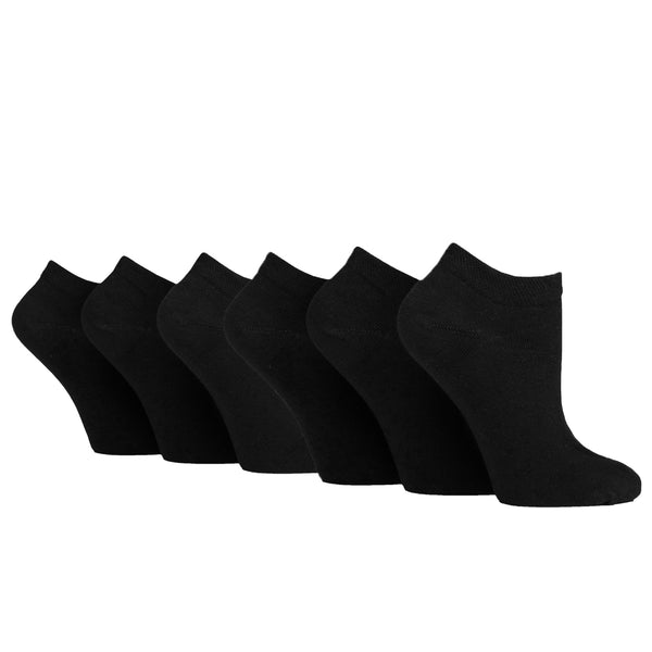 6 Paar Damen-Sneakersocken für Diabetiker - Schwarz