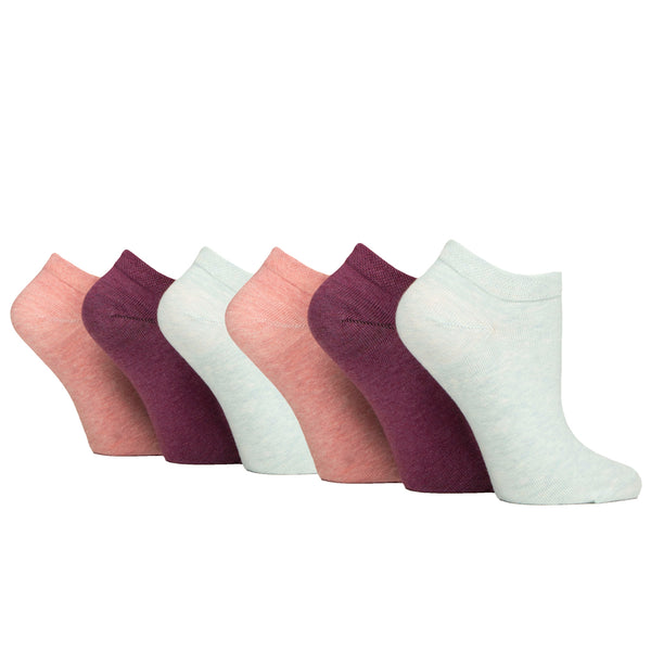 6 Paar Damen-Sneakersocken für Diabetiker - Sorbet Pink Mix