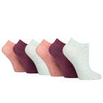 Load image into Gallery viewer, 3 Pairs Ladies Diabetic Trainer Socks - Sherbet Pink Mix