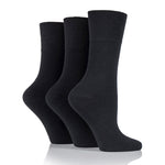 Lade das Bild in den Galerie-Viewer, 6 Paar Diabetikersocken für Damen - Schwarz