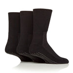 Load image into Gallery viewer, 3 Pairs Cushion Foot Bamboo Diabetic Slipper Socks - Black