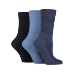 Load image into Gallery viewer, 3 Pairs Cushion Foot Bamboo Diabetic Socks - Denim Mix