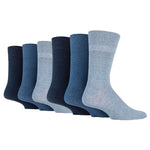 Load image into Gallery viewer, 6 Pairs Men's Diabetic Socks - Blue