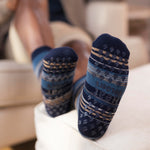 Load image into Gallery viewer, 1 Pair Men's Raynaud's Thermal Slipper Socks - Navy Stripe