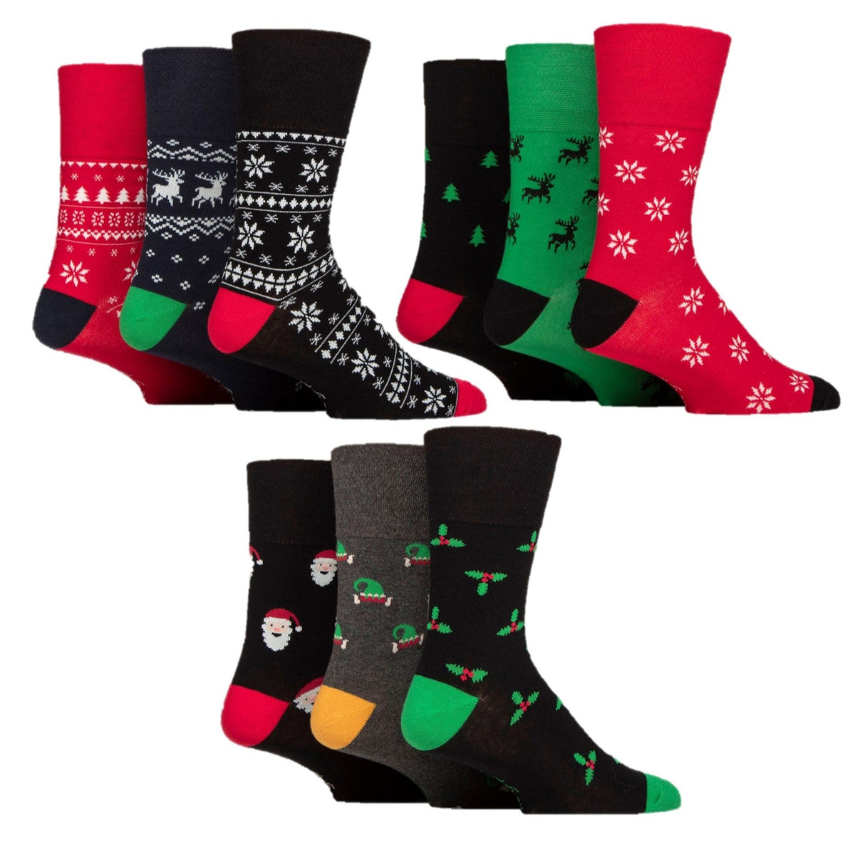Sonderangebot: 9 Paar lustige Weihnachtssocken für Herren