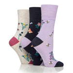 Load image into Gallery viewer, 3 Pairs Ladies RHS Bamboo Socks - Flowers & Insects