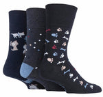 Load image into Gallery viewer, 3 Pairs Men's Fun Feet Cotton Socks - Man's Best Friend