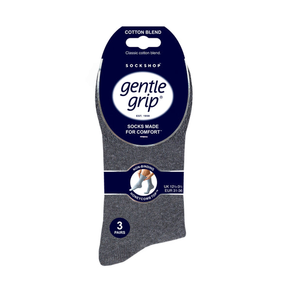3 Pairs Kids Cotton Socks - Black/Grey