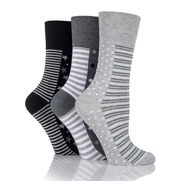 3 Pairs Men's Cotton Socks - Mono Spot Stripe