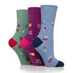 Load image into Gallery viewer, 3 Pairs Ladies Fun Feet Cotton Socks - Fruits