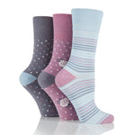 Load image into Gallery viewer, 3 Pairs Ladies Cotton Socks - Dainty Flower
