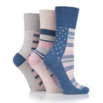 Load image into Gallery viewer, 3 Pairs Ladies Cotton Socks - Weekender Navy
