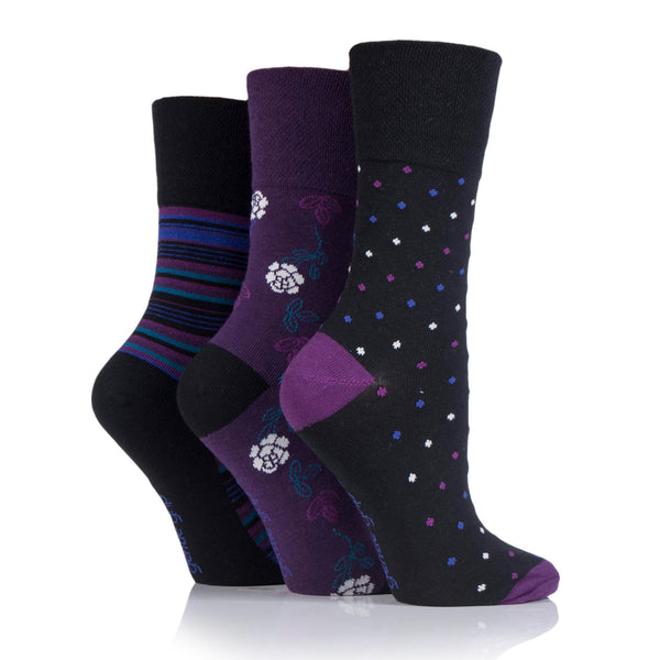 3 Paar Damen-Baumwollsocken - Enchantment Black