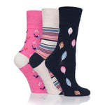 Load image into Gallery viewer, 3 Pairs Ladies Fun Feet Cotton Socks - Nature