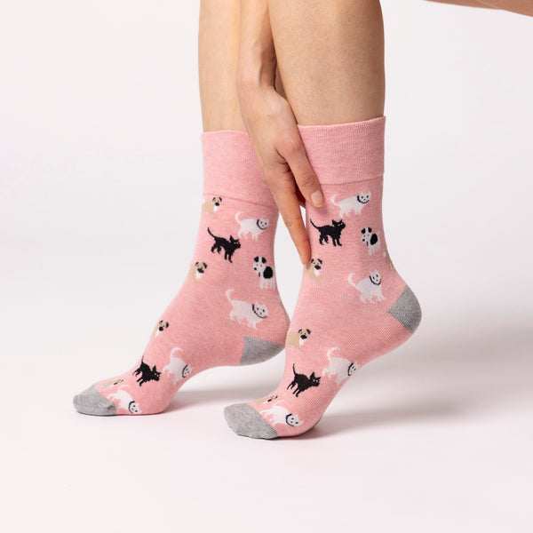 3 Paar Fun Feet Baumwollsocken für Damen – Haustiere