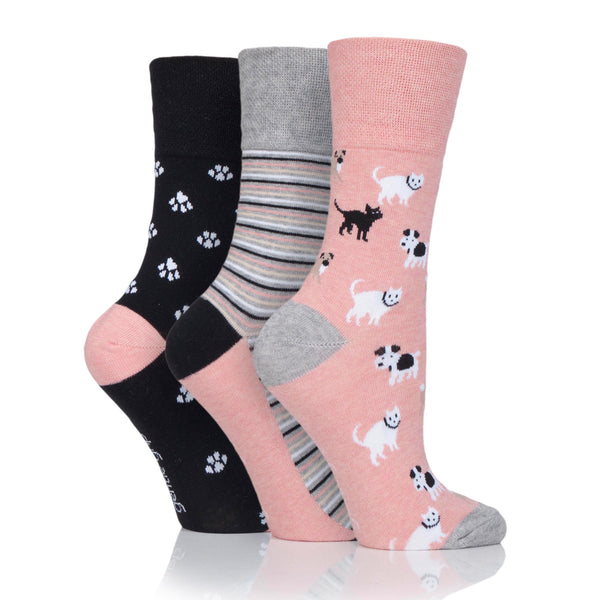 3 Paar Fun Feet Baumwollsocken für Damen – Haustiere