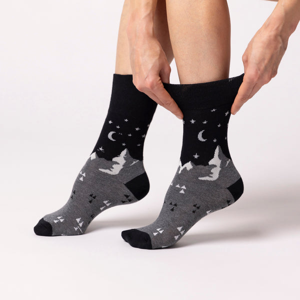 3 Paar Fun Feet Baumwollsocken für Damen – Zum Mond und zu den Sternen