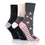 Load image into Gallery viewer, 3 Pairs Ladies Cotton Socks - Floral Hybrid