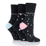 Lade das Bild in den Galerie-Viewer, 3 Paar Damen-Baumwollsocken - Mod Dots Schwarz