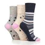 Load image into Gallery viewer, 3 Pairs Ladies Cotton Socks - Summer Terazzo