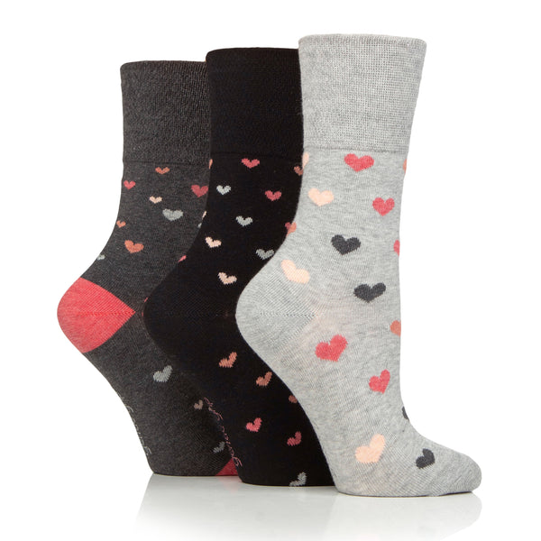 3 Paar Damen Baumwollsocken - Queen Of Hearts