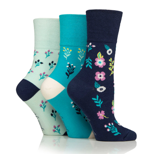 3 Paar Damen-Baumwollsocken – Bohemian Floral