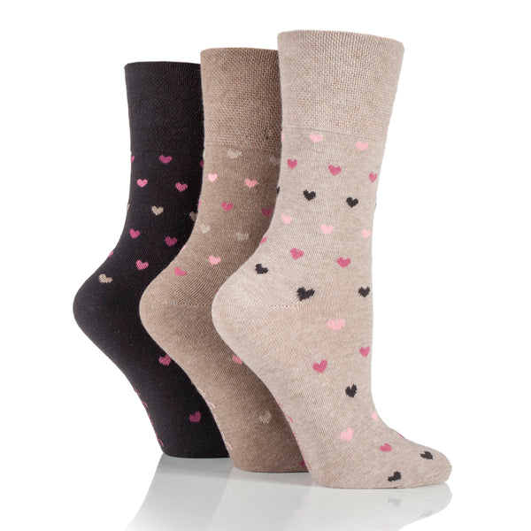3 Paar Damen Baumwollsocken - Braun/Natur