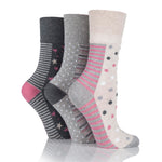 Load image into Gallery viewer, 3 Pairs Ladies Cotton Socks - Celia Spot/Stripe