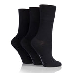 Load image into Gallery viewer, 3 Pairs Ladies Bamboo Socks - Black