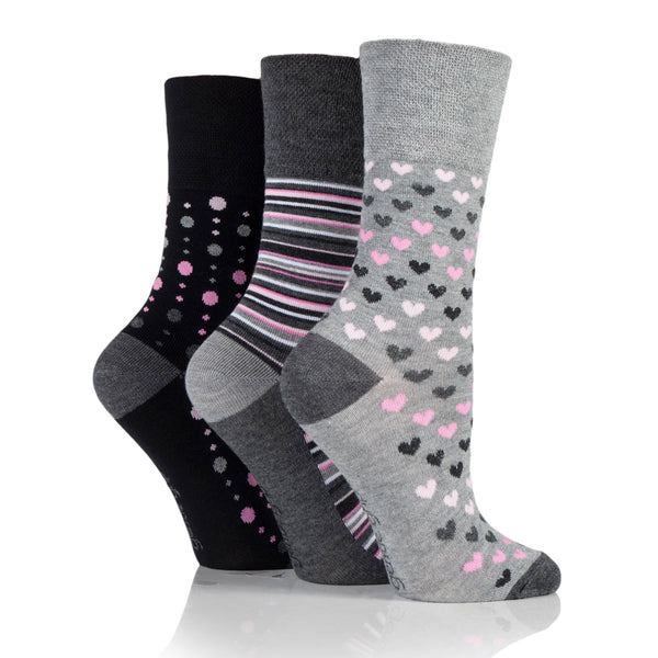 3 Paar Damen Bambussocken - Grau