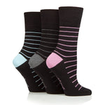 Load image into Gallery viewer, 3 Pairs Ladies Bamboo Socks - Minimal Stripe