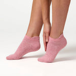 Load image into Gallery viewer, 3 Pairs Ladies Cotton Trainer Socks - Light Pink/Natural/Grey