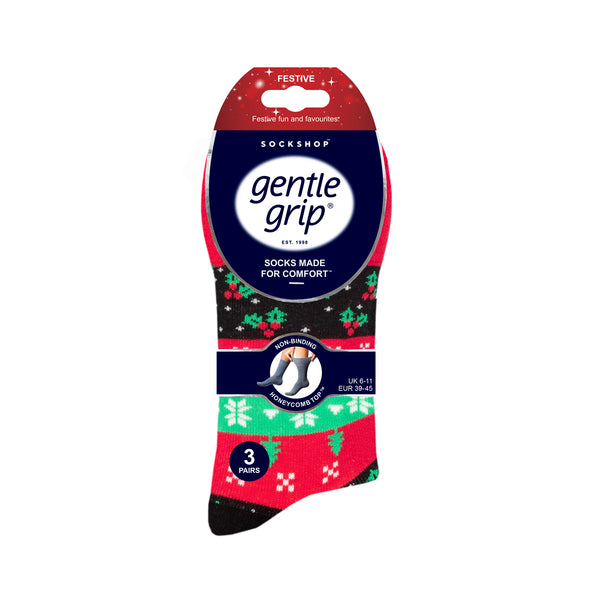 3 Paar Fun Feet Weihnachtssocken für Herren – Holly Mix