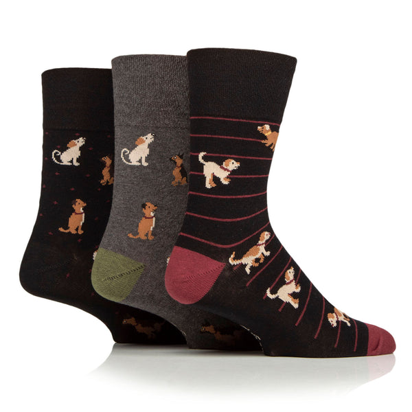 3 Paar Fun Feet Baumwollsocken für Herren – Team Dog