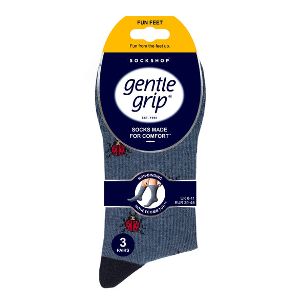 3 Paar Fun Feet Baumwollsocken für Herren – Käfer