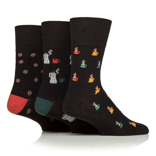 3 Paar Fun Feet Baumwollsocken für Herren - Kaffee
