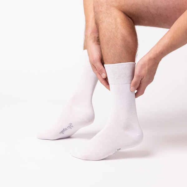 3 Pairs Men's Plain Cotton Socks - White