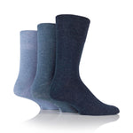 Load image into Gallery viewer, 3 Pairs Men's Plain Cotton Socks - Blue Mix